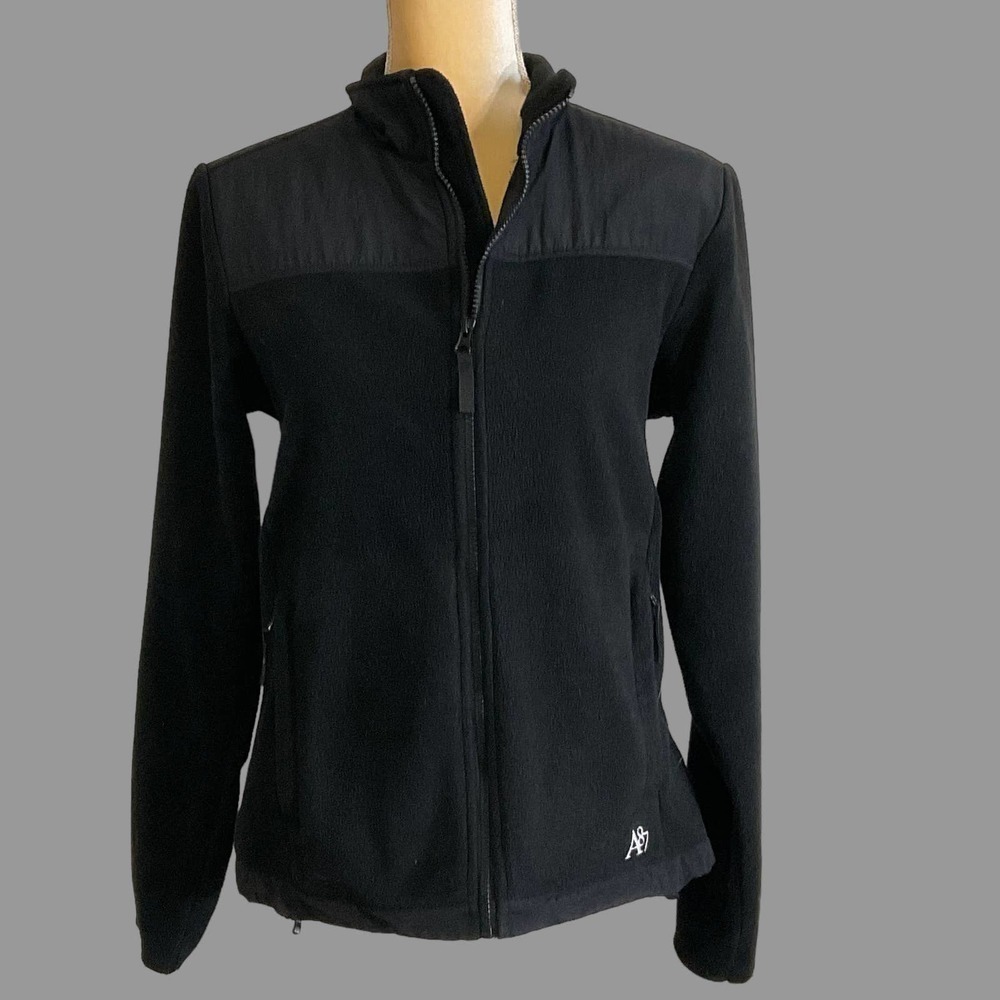 Aeropostale soft black fleece A87 zip jacket size M